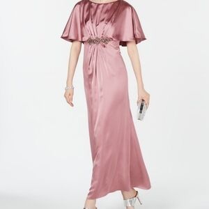 Adrianna Papell draped cape long dress